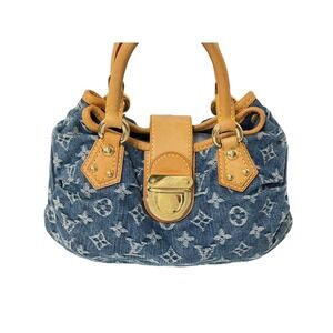Louis Vuitton Blue Pleaty Monogram Handbag Denim
